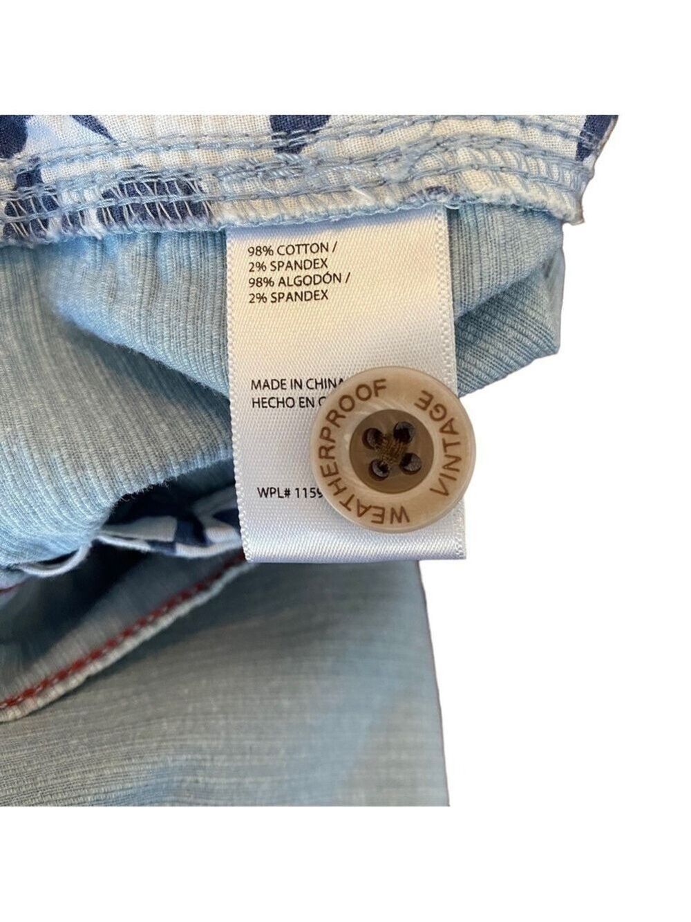 Weatherproof Men’s Light Blue Ribbed Shorts 8.5 Inch Inseam Size 38 - Picture 6 of 7